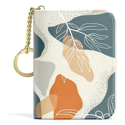 Custom Printing Wallet Mobile Credit Card Holder with Keychain and Portefeuille Femme