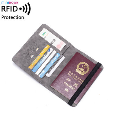 Custom Logo Pu Leather Passport Cover Rfid Blocking Passport Holder Travel Wallet With Card Case