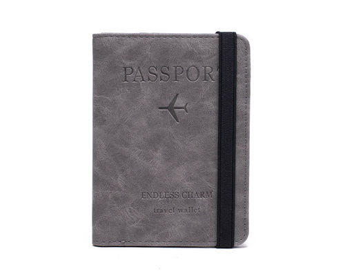 Custom Logo Pu Leather Passport Cover Rfid Blocking Passport Holder Travel Wallet With Card Case