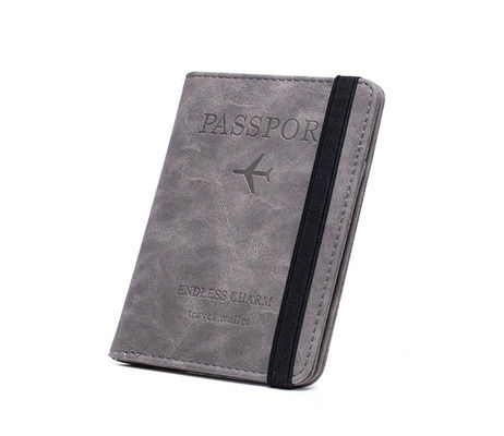 Custom Logo Pu Leather Passport Cover Rfid Blocking Passport Holder Travel Wallet With Card Case