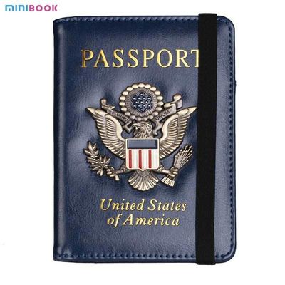 2023 USA Eco Rfid Passport Case Cover Holder Document Organizer Wallet for Vintage PU