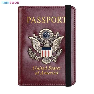 2023 USA Eco Rfid Passport Case Cover Holder Document Organizer Wallet for Vintage PU