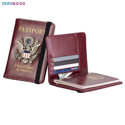 2023 USA Eco Rfid Passport Case Cover Holder Document Organizer Wallet for Vintage PU