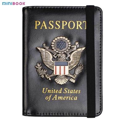 2023 USA Eco Rfid Passport Case Cover Holder Document Organizer Wallet for Vintage PU