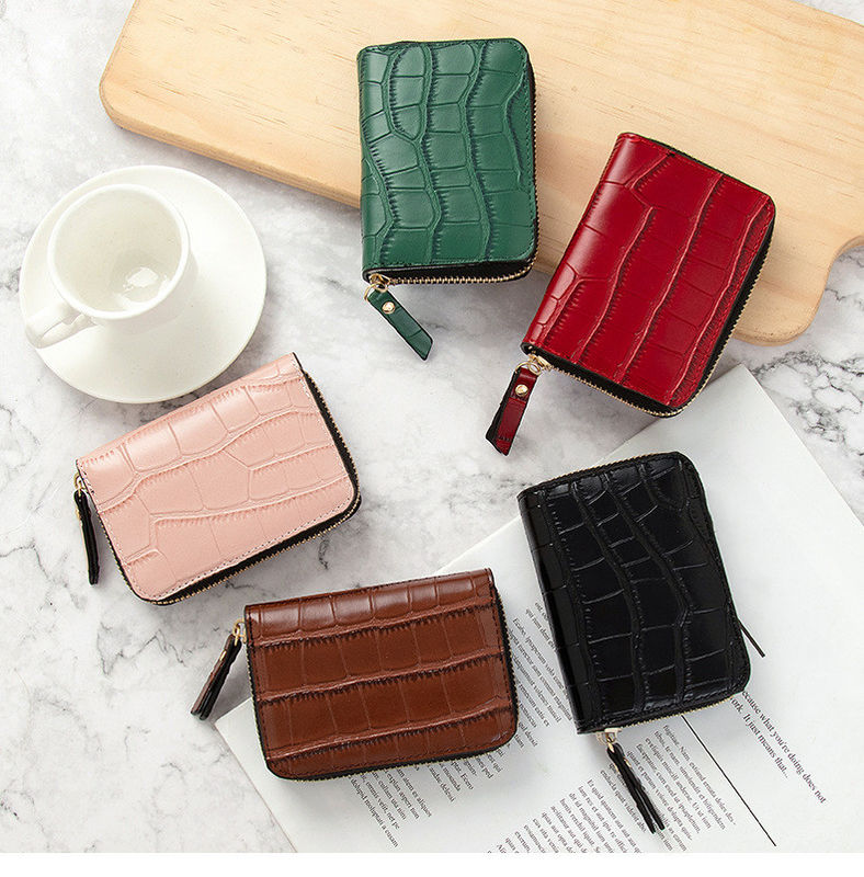 Custom Logo Avaliable Solid Color Credit Card Bag Women Small Change Purse for Fashion