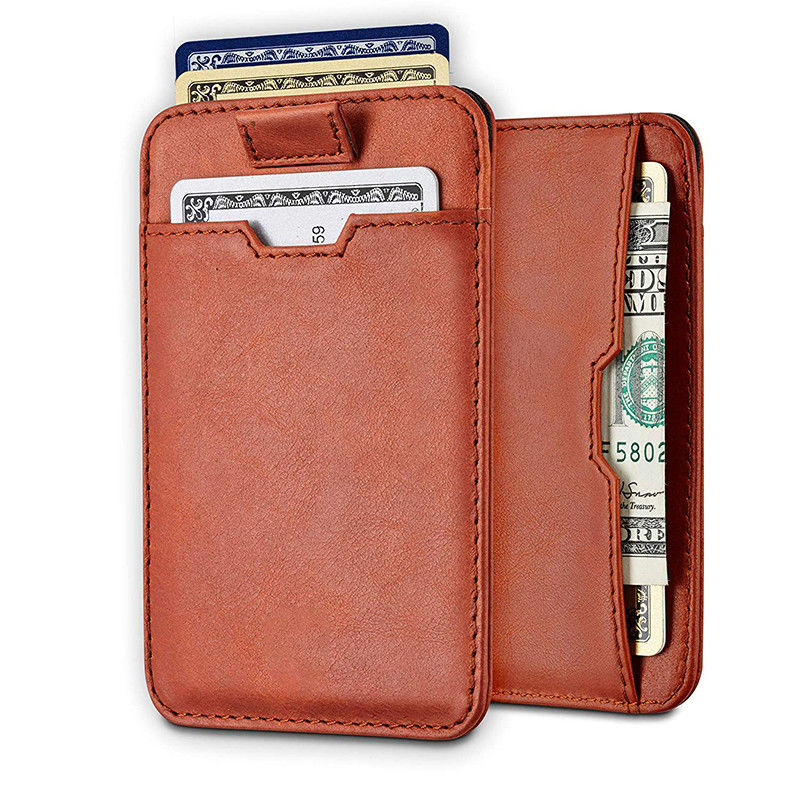 Fashion Style Rfid Blocking Men's Pu Leather Wallet with Zipper and Card Holder Pocket