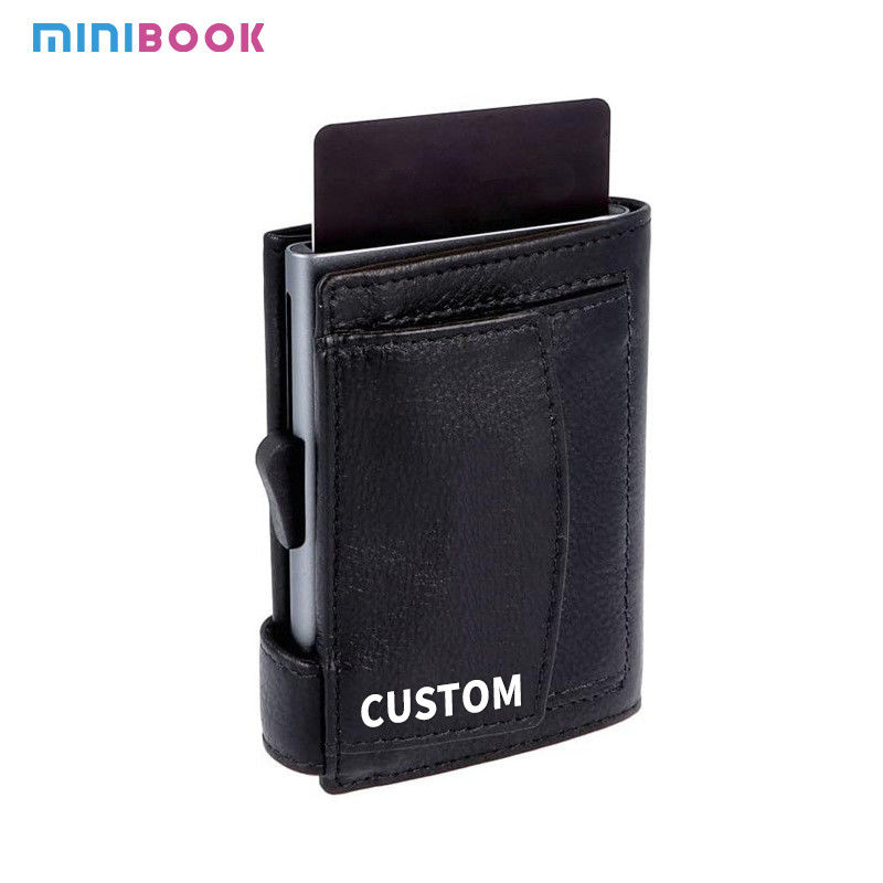Advantageous Custom Mens Pu Leather Card Holder with Metal Box and Low MOQ Mix Models