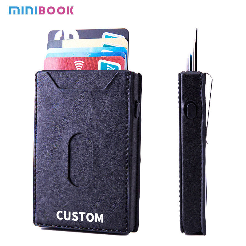 6.5cm * 9.8cm * 1.6cm Package Size Custom Logo Packaging Real Leather Credit Cards Holders
