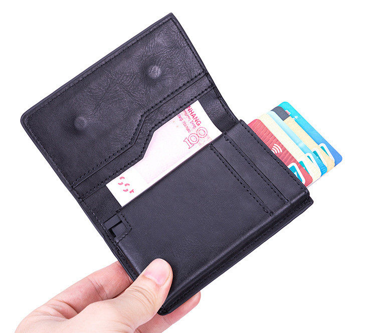 Multi-styles RFID Blocking Credit Cards Holder Wallet Crazy PU Leather Business Card Holders