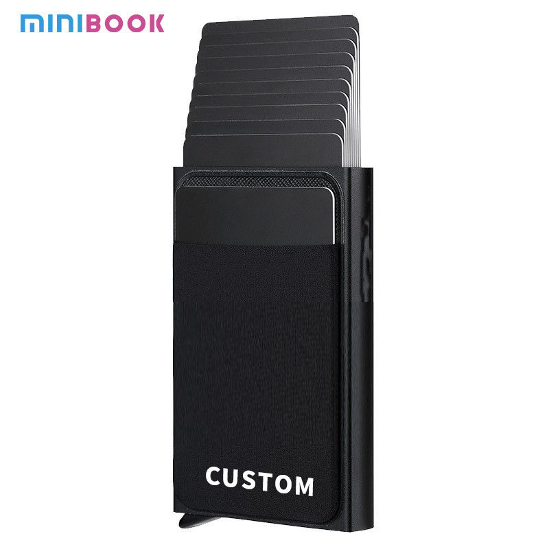 Aluminium Metal Rfid Wallet Blocking Automatic Pop Up Credit Card Holder For Men Fashion