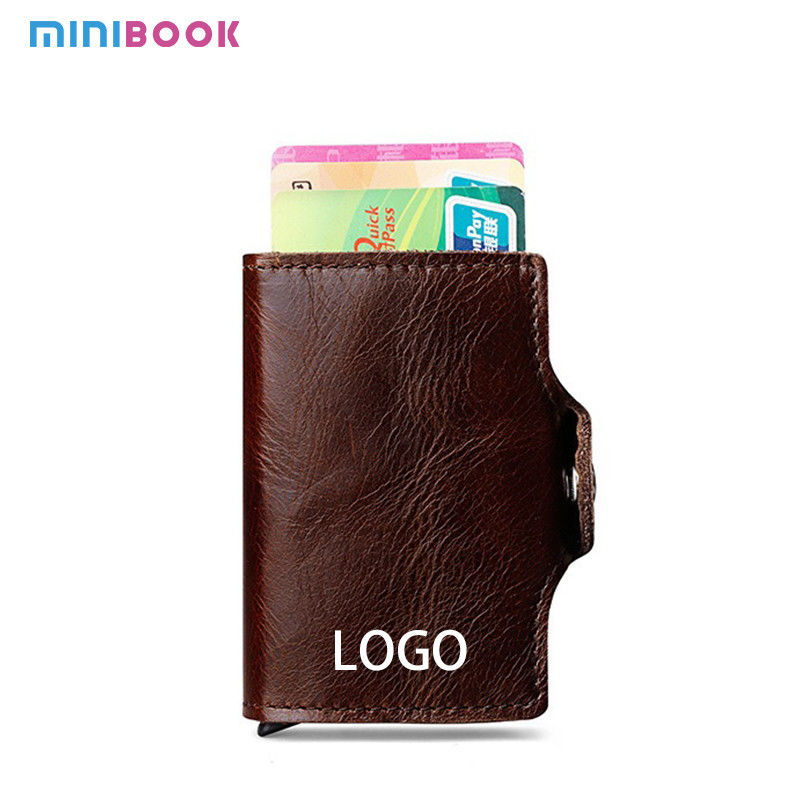 Effortless Card Access with Automatic Ejection and Genuine Leather RFID Card Holder