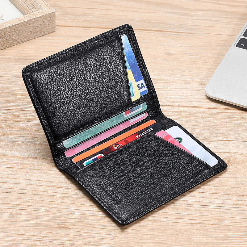 Multi-Slot Anti-Degaussing Card Holder for Men's Driver's License in Genuine Leather