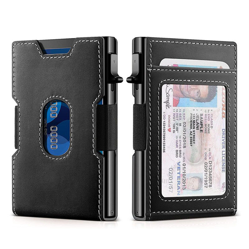 Package Size 10.3CM*6.5CM*1.5CM Slim Wallet Metal Wallet with Money Clip and RFID Blocking