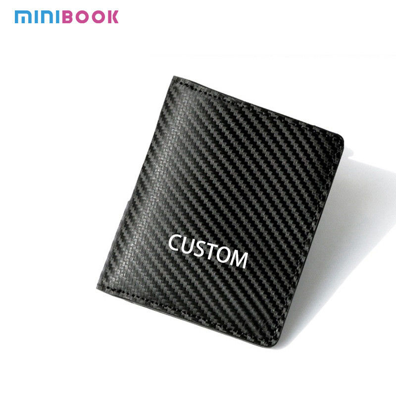 Carbon Fiber Pocket Coin Purse PU Card Holder Business Wallet Multifunctional Vertical Bifold Bag