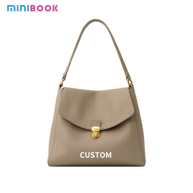 Custom LOGO Soft Pebbled Leather Women's Shoulder Bag for Daily Life Performance
