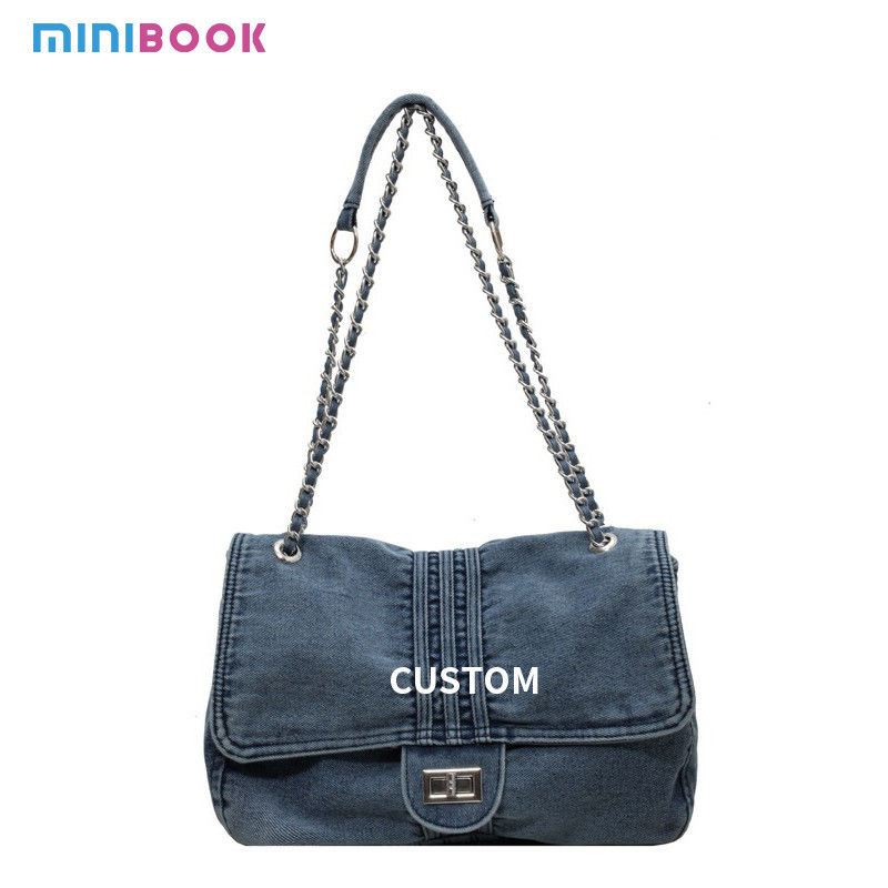Cloth Denim Women's Tote Bags Big Capacity Vintage Style Ladies Fashion Shoulder Bags