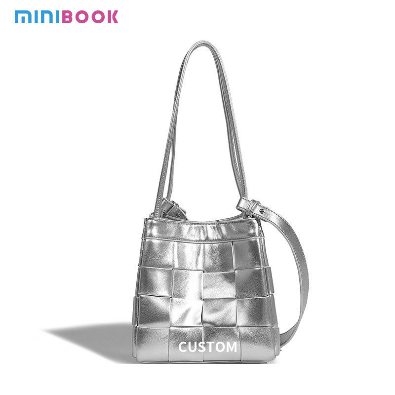 2024 Korean Ins Crossbody Shoulder Bag with Retro Geometric Design and Open Closure