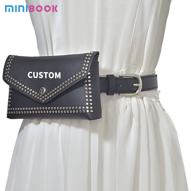 Low MOQ Mix Models Oemtailor Fashion Rivet BeltBag Pu Leather Fanny Pack Waist Bag For Women