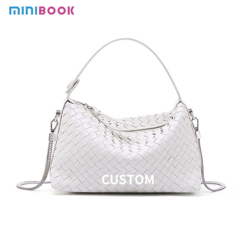 Other Pattern Type Genuine Leather Woven Purses For Ladies Chain Shoulder Messenger Bag