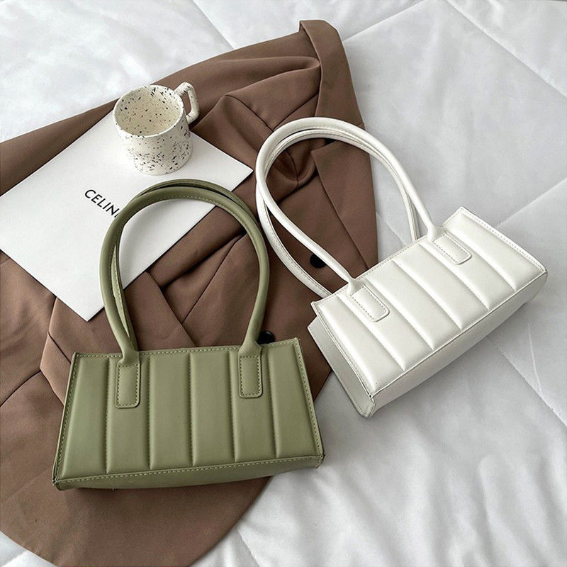 Ladies Shoulder Handbag in Simple Striped Pattern for Women by Korean Designer