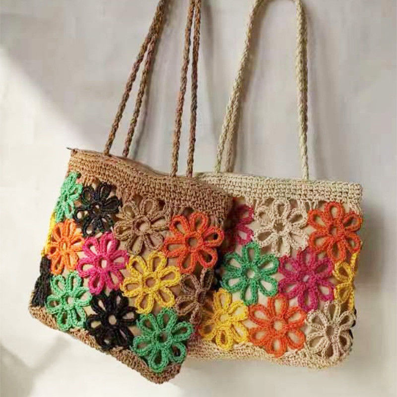 Summer Vacation Chic Hollow Carved Raffia Straw Beach Tote Bag for Women All Seasons