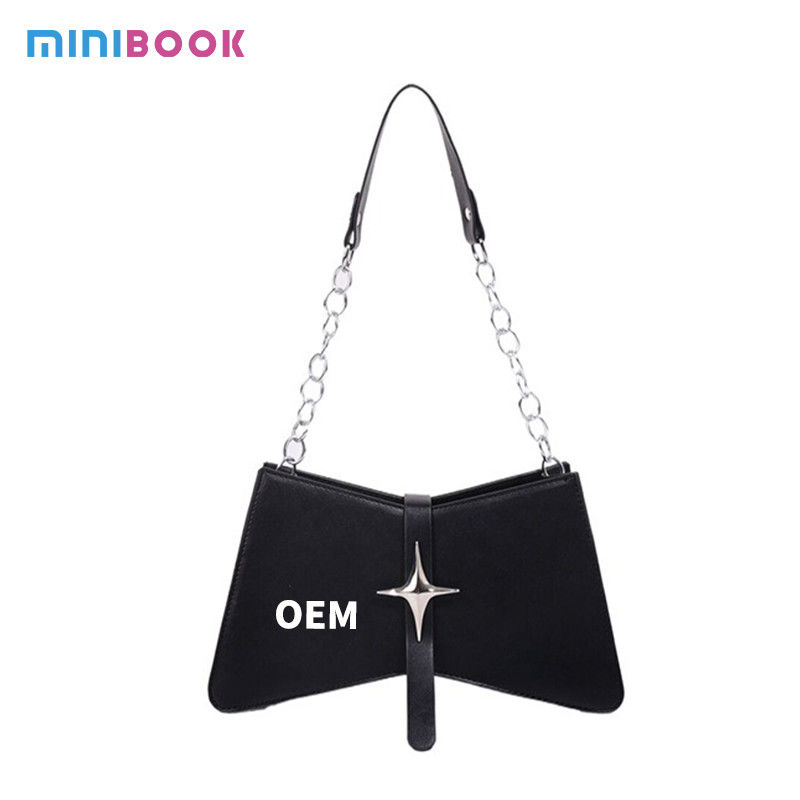 Custom Logo 2024 Trendy Purse Thick Chain Small Tote Shoulder Bags for Women Handbag