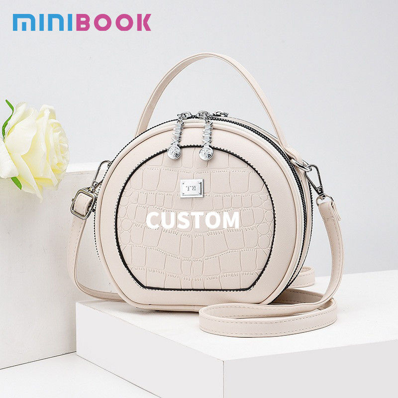 All Seasons Crocodile Pattern Fashion Round PU Leather Women's Designer Handbag with Lock