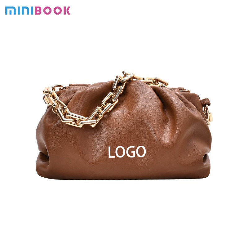 Custom Solid Color Chain Ladies Purse and Handbags Leather Shoulder Crossbody Bags
