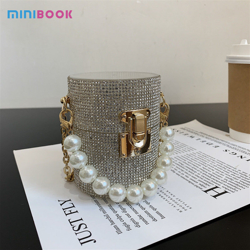 Pearl Evening Bags and Other Pattern Type Minibook Fashion Clutch Bags for Women