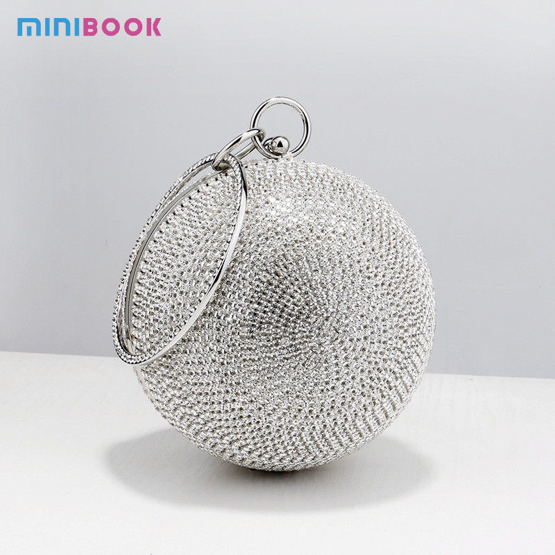 Metal PU Minibook Fashion Small Round Dress Dinner Bag for Women's Luxury Clutch