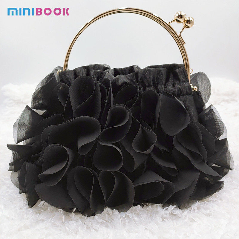 Minibook Fashion Version Bride Dress Handbag Luxury Satin Clutch for Women