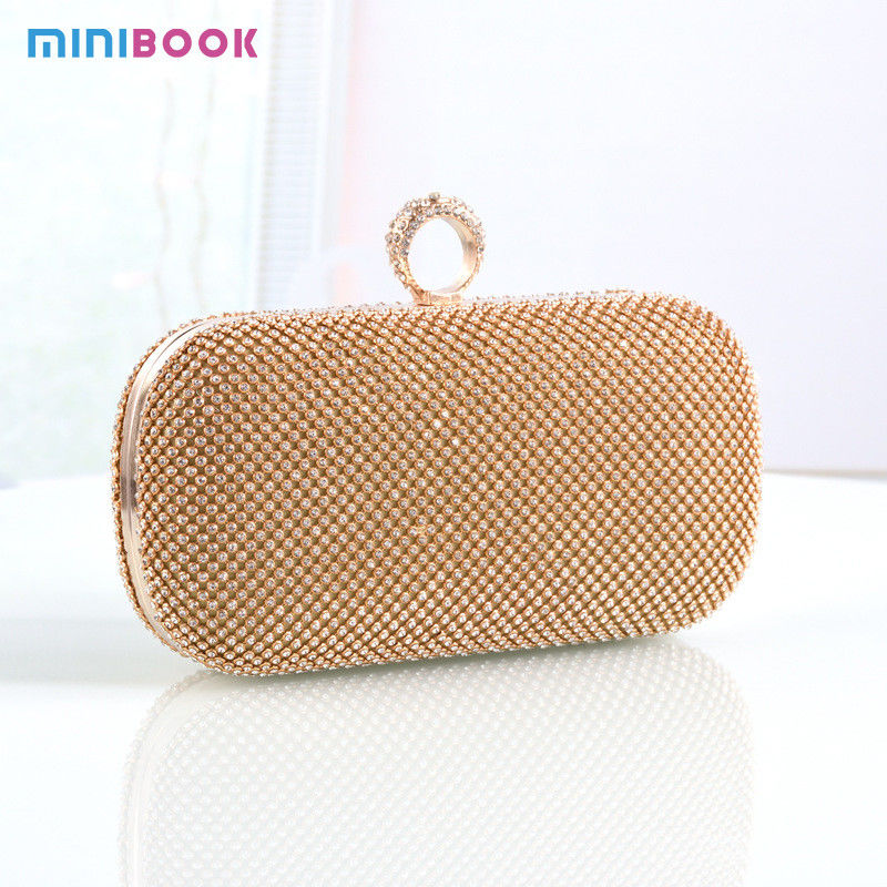 Ladies Evening Party Polyester Pure Diamond Handbags with Other Decoration Style