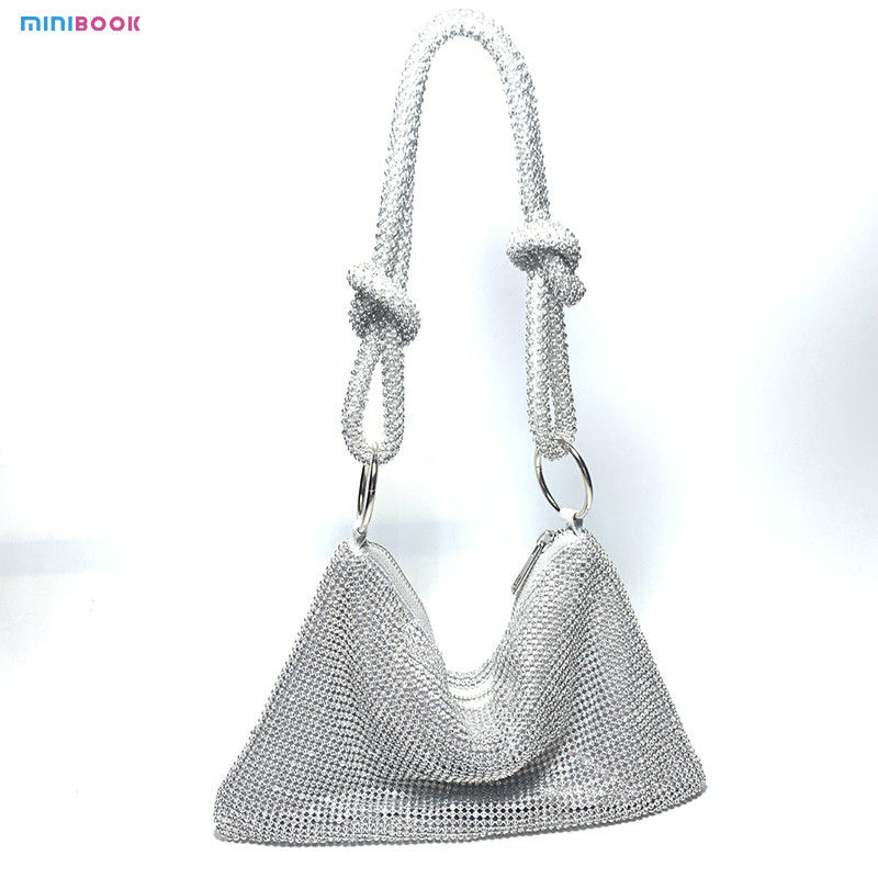 Minibook Fashion Design Clutch Messenger Shoulder Bag with Rhinestones Dinner Handbag