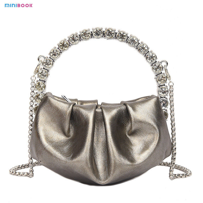 Women's Crossbody Party Dinner Purses Chain Evening Bags in PU Leather