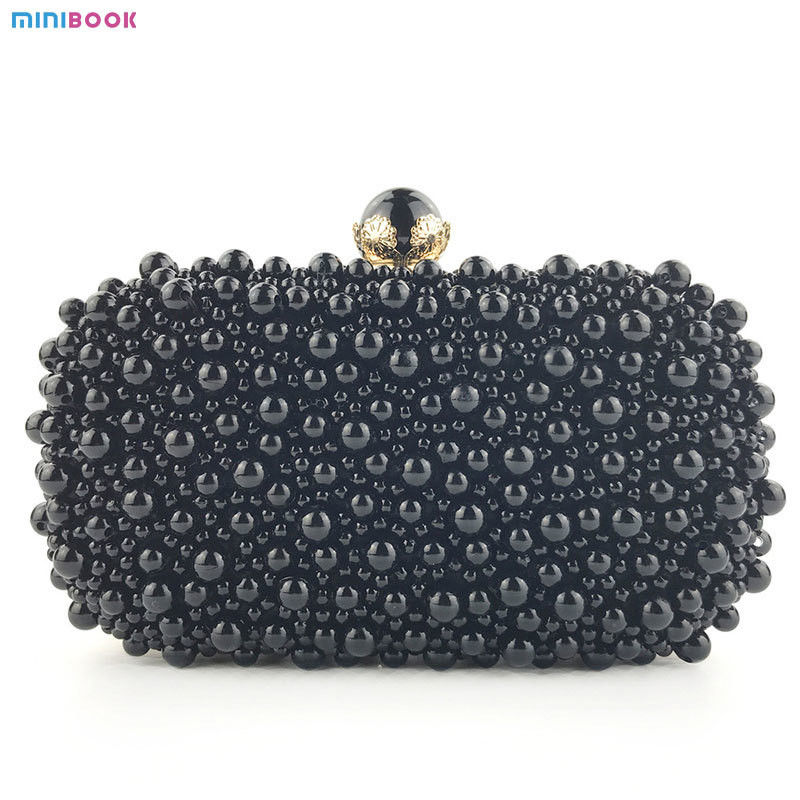 Special Crystals Beaded Pearl Clutch Evening Bags for Women's Wedding Celebrations