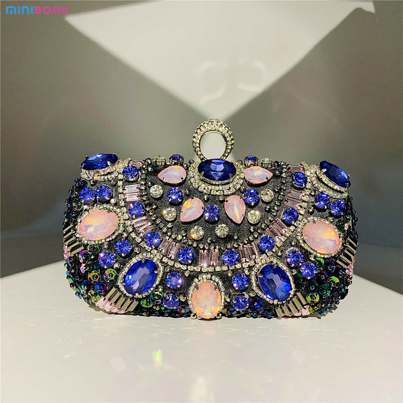 Style Evening Bag Handmade Bags Spherical Round Beaded Flowers Ladies Peal Party Bag