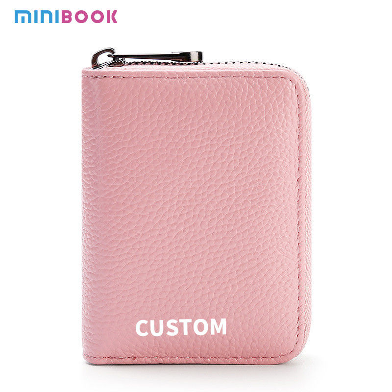 Rfid PU Leather Multi-position Credit Card Holder for Men's and Women's Zipper Wallet