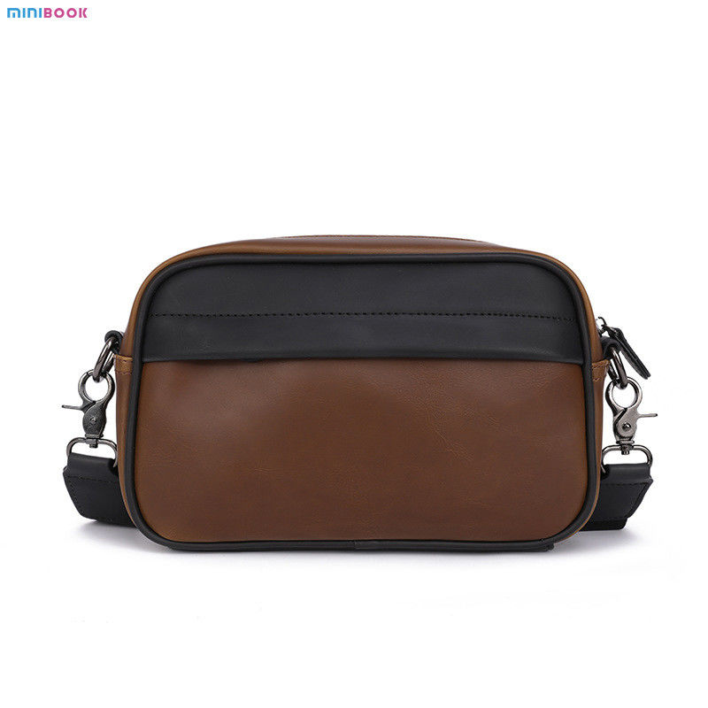 Daily Life MINIBOOK Man Crossbody Bag PU Leather Custom Leather Shoulder Bag Small Messenger Bag for Men