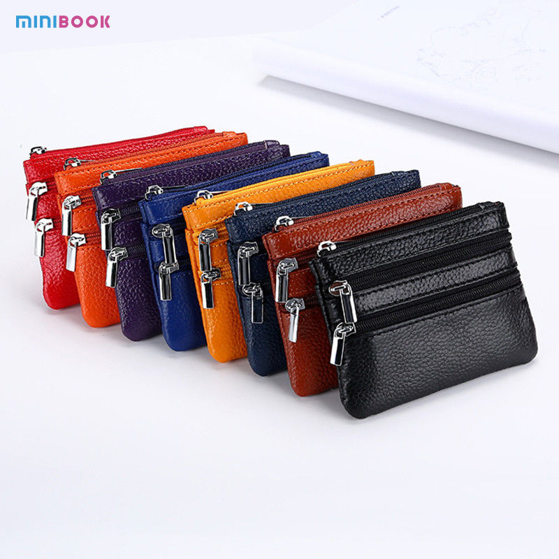 2023 Fashion Designer Bags Genuine Leather Coin Purse with Key Ring in Pure Colors