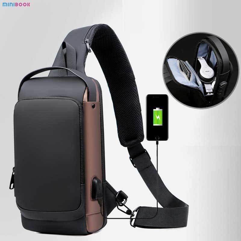 Daily Life Men's Motorcycle Bag with Password Lock Keep Your Belongings Safe and Organized