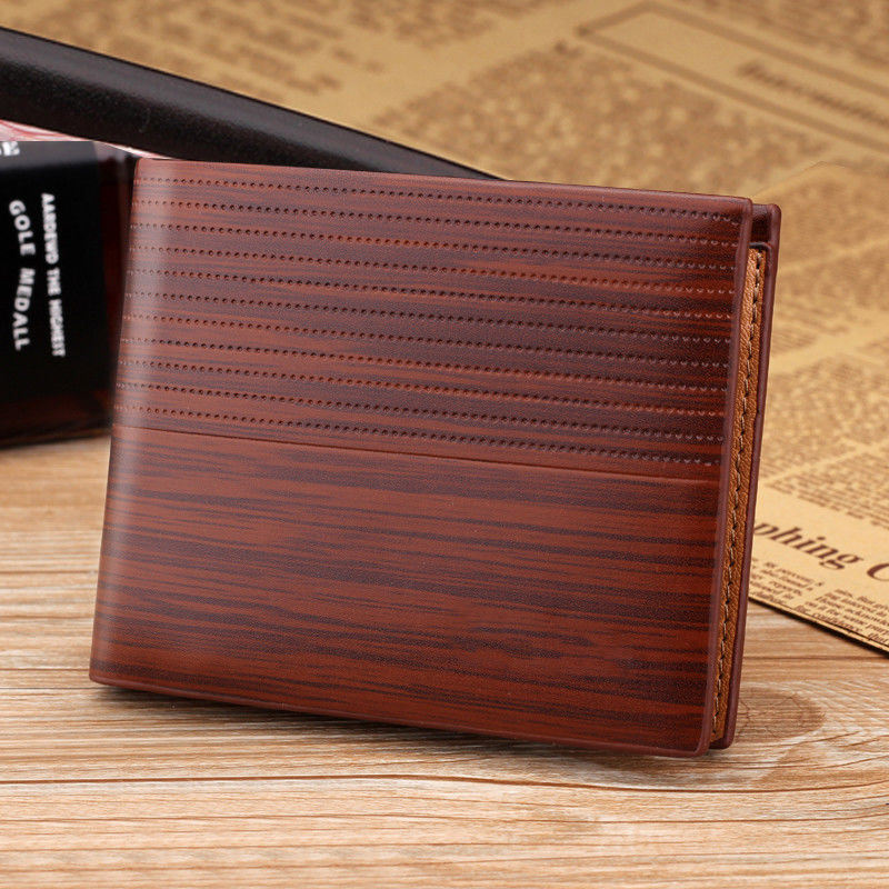 Designer Logo Men's Slim Wallet Waterproof PU Leather with Short Money Purses and Holders