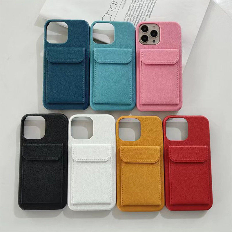 Handcrafted Leather Card Holder Phone Case with Shockproof Feature and Luxury Design