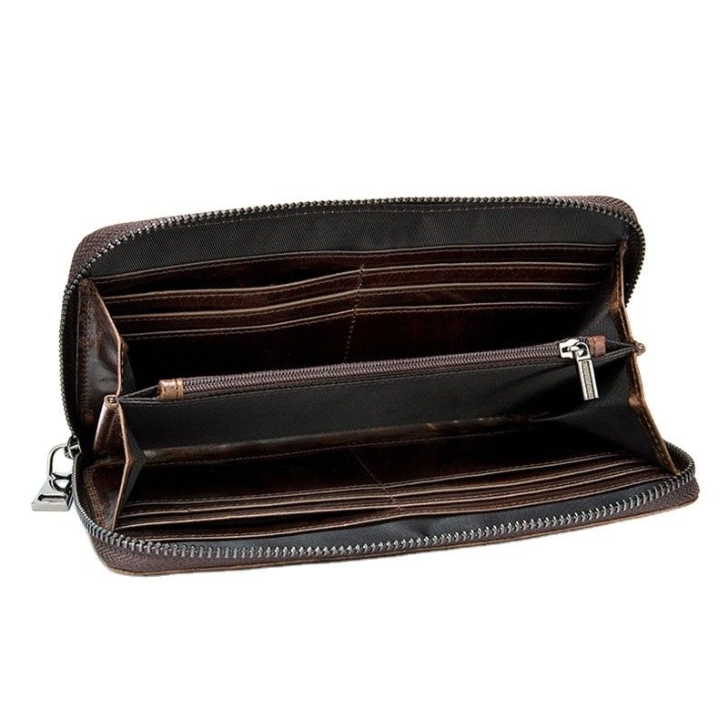 Minibook Credit Leather Wallet with Long Zipper Luxury Handbags