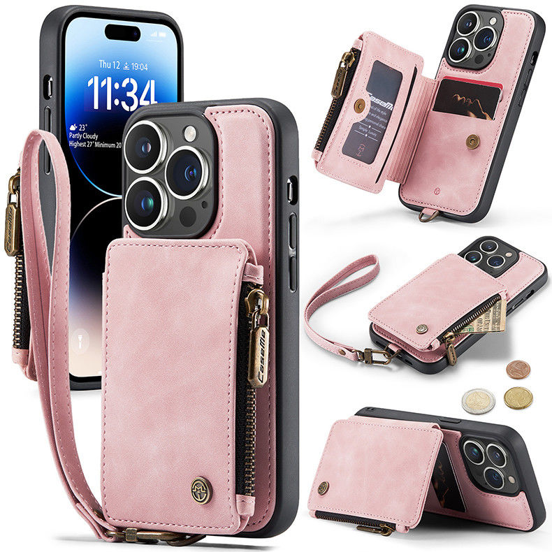 Wireless Charging Shockproof Leather Mobile Phone Cover for iPhone 14 Pro Max