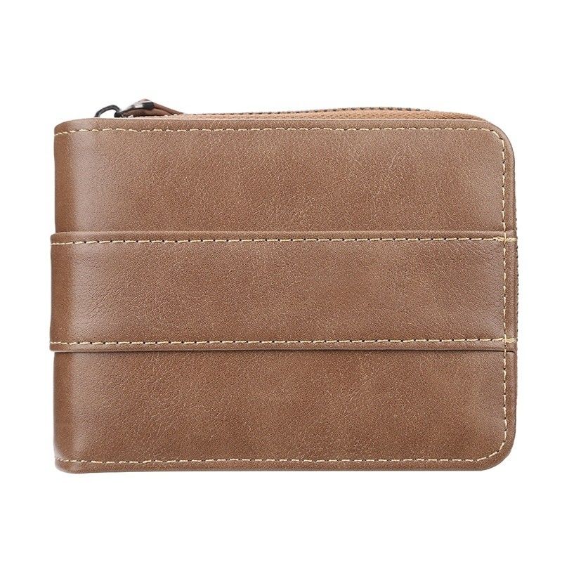 3 Colors Minibook Customized Men's Short Version Buckle Multi-card Coin Three Fold Zipper Wallet