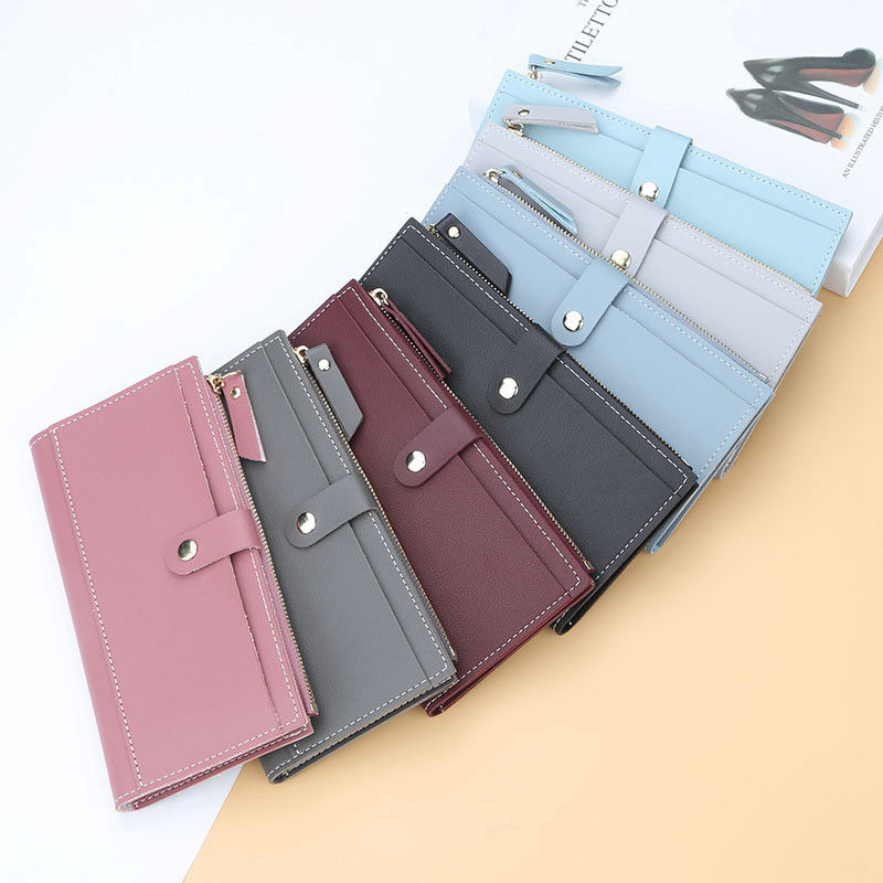 Ladies Travel Purse Zip Around Clutch Wallet Wristlet Blocking Pu Leather Wallet 0.15kg