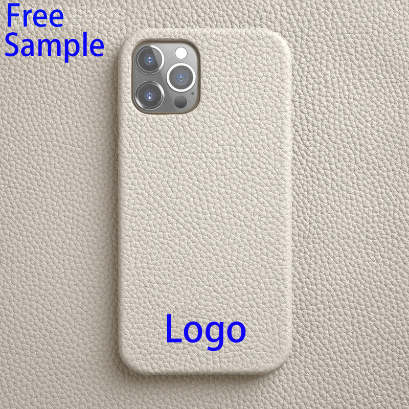 Minibook Handmade Luxury Full Grain Pebble Leather Phone Case for Iphone 13 14 Pro Max