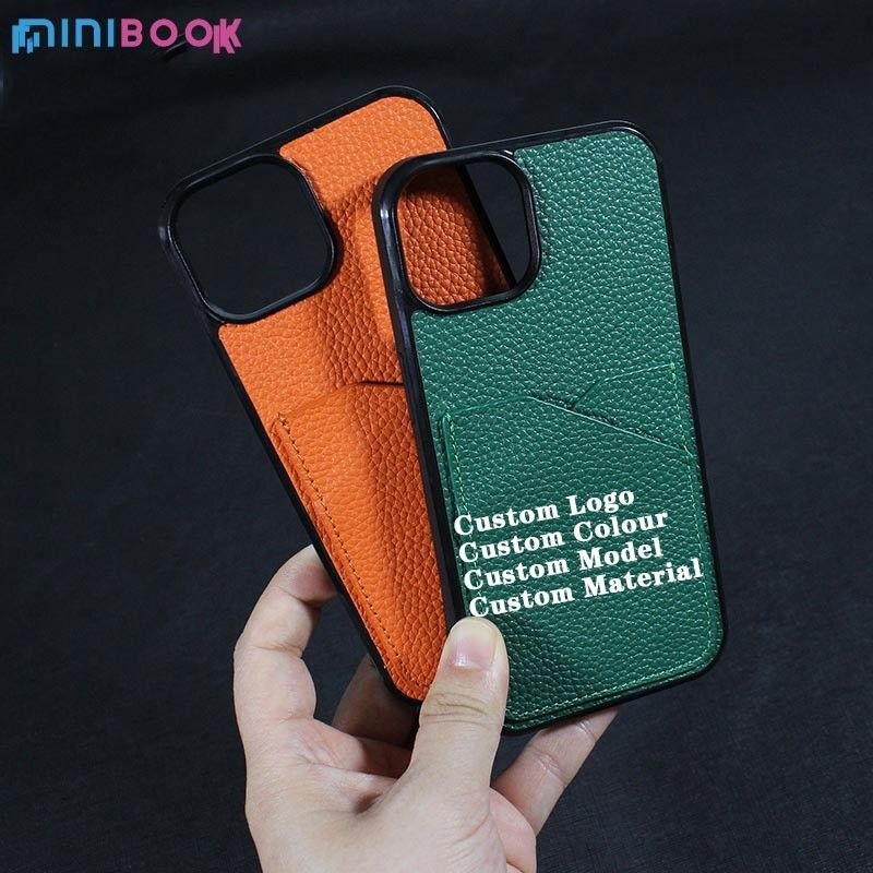 Minibook Genuine Leather Carcasa de telefono Wallet Bag for Daily Life Phone Case