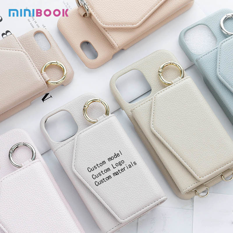Minibook Wristband Card Holder Wallet for iPhone 14 Sports Design Style Genuine Leather