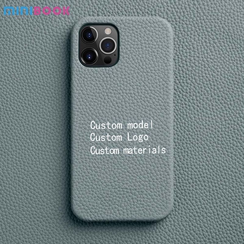Luxury Leather Genuine Pebble Leather Phone Case for iPhone 14 Pro Max and Samsung